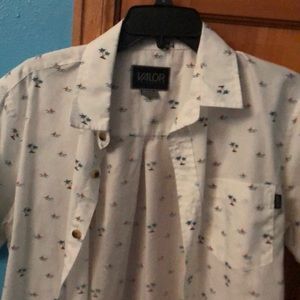 White valor button down polo